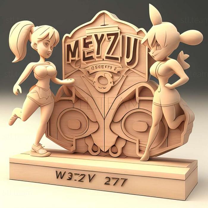 3D модель Misty встречает свою пару Yuzu в спортзале, битва 3 против 3 (STL)